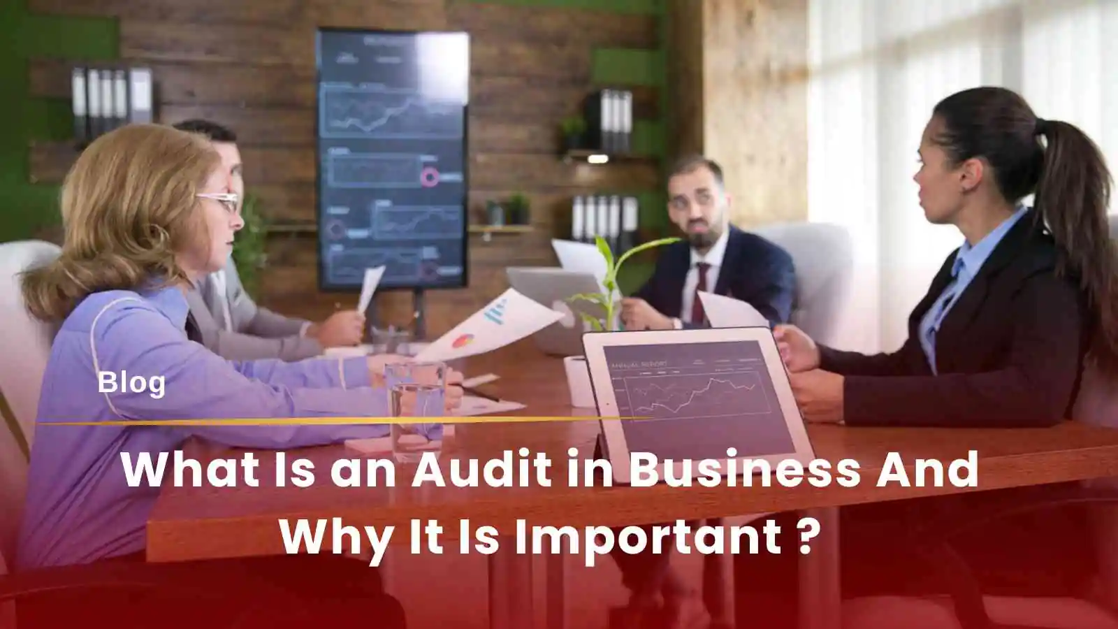 Business team meeting discussing financial growth reports.